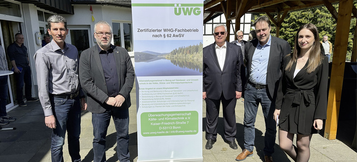 v.l.n.r.: Thomas Kleinehr (ÜWG-Vorsitz­ender), Olaf Baus (stellv. ÜWG-Vorsitz­ender und ÜWA-Mitglied), Karl-Heinz Thielmann (ÜWG-Geschäftsführer), 
Dr. Meinolf Gringel (ÜWA-Obmann), Melina Braun (ÜWG-Geschäftsstelle)