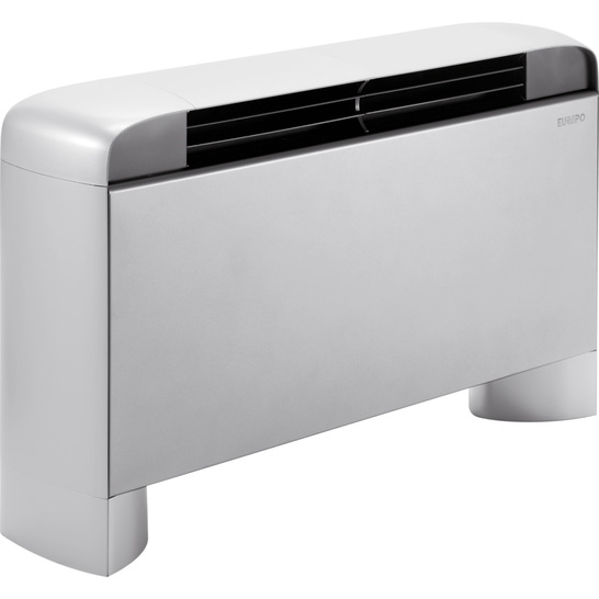 Die schmalen Truhengeräte Sphera von Eurapo können heizen und kühlen, sehen elegant aus und passen unter Fenster oder in andere Nischen im Raum.