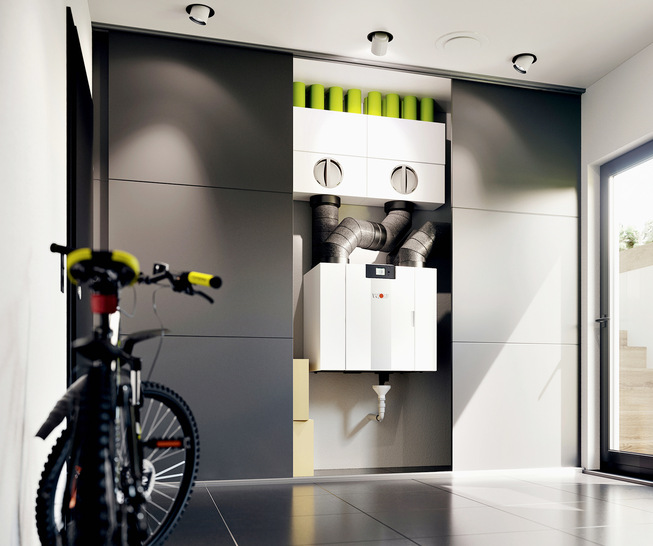 Konstante Luftvolumenströme bewirken beim zentralen Wohnraumlüftungsgerät CWL-2 eine ­gleichmäßig hohe Raumluftqualität.