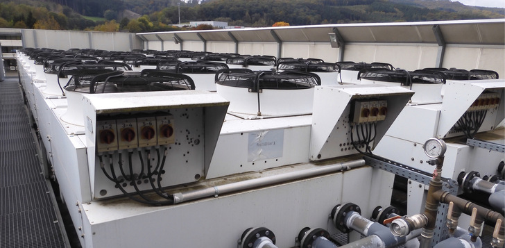 Die Freikühler werden jetzt im reinen Winterentlastungsbetrieb genutzt.