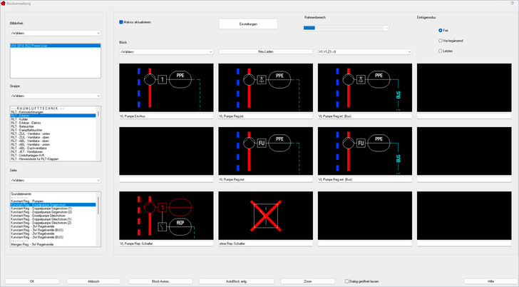 Eine Blockbibliothek mit mehr als 75.000 Blöcken ist bereits vorhanden.
