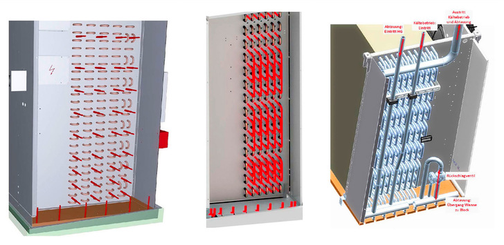 Diese Abtauarten sind verbreitet (v.l.): Elektroabtauung, Glykolabtauung, Heißgasabtauung