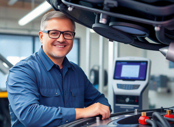 Kfz-Mechatroniker benötigen für die Wartung von Klimaanlagen in Fahrzeugen eine Ausbildungsbescheinigung.