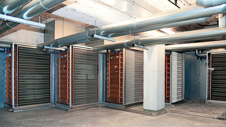 GSWT-Technik freistehend in großen Lüftungskanälen.