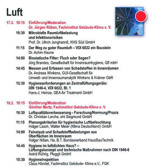 Programmausschnitt zum Bereich Luft