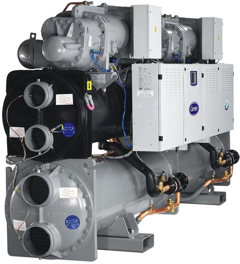 Der brandneue, wassergekühlte AquaForce Chiller von Carrier glänzt mit ESEER-Werten von 6,2 bis 8,1 und erhielt auch bei Volllastbedingungen durchweg das Eurovent Label &bdquo;A&ldquo; für höchste Energieeffizienz
