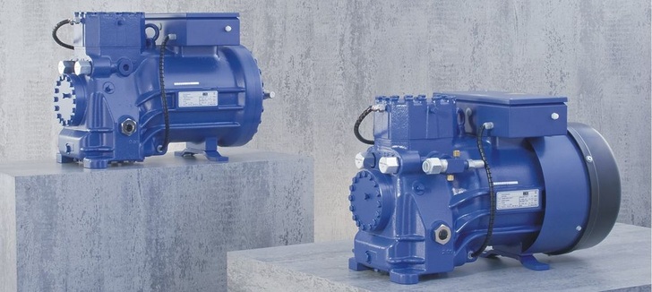 Sauggasgekühlter und luftgekühlter halbhermetischer CO2-Verdichter für transkritische Anwendungen bis 130 bar