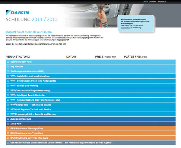 Neue Schulungs-Website von Daikin