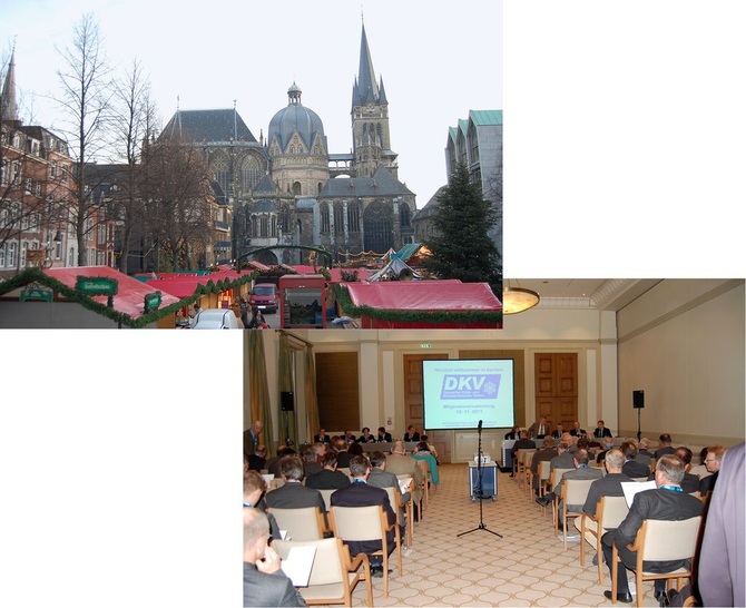 Im bereits vorweihnachtlich eingestimmten Aachen fand die dies­jährige DKV-Tagung statt. 86 stimmberechtigte Mitglieder nahmen an der Mitgliederversammlung teil (Bild unten).