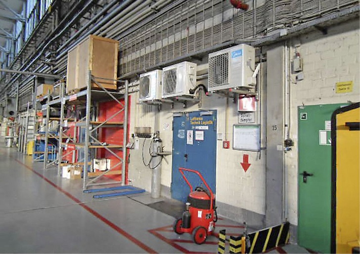 Alle Ersatzteillager der Lufthansa Technik Logistik Services GmbH auf dem Düsseldorfer Flughafen sind mit einer Klimaanlage ausgestattet.