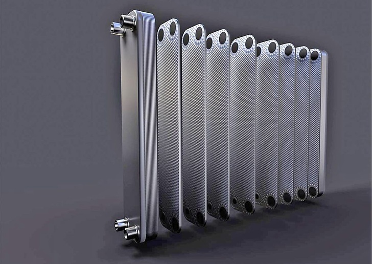 Bild 1: KompaktPlattenwärmeübertrager haben eine neuartige Plattenkonstruktion mit innovativer Kanalgeometrie, was eine deutlich bessere Wärmeübertragung ermöglicht.