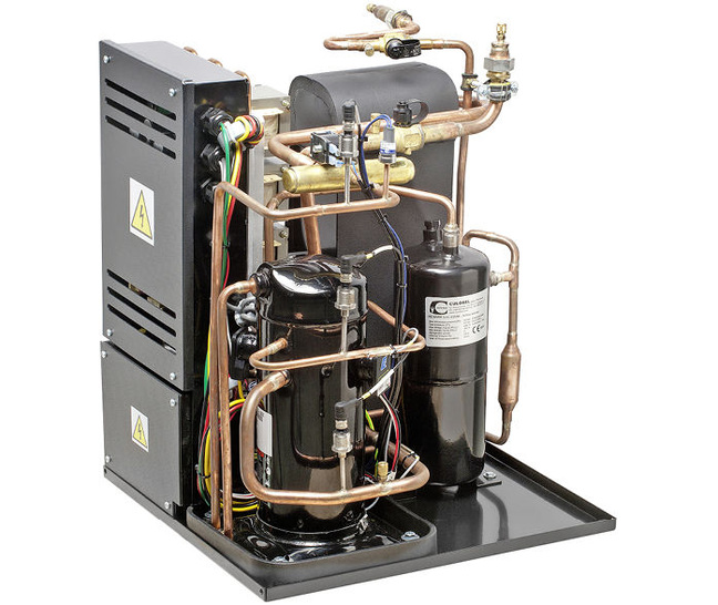 Der Bau von Wärmepumpen der Effizienzklasse A+++ wird künftig durch solche vorgefertigten Module, wie das Refrigerant Modul Heating von Emerson, vereinfacht. - © Emerson Climate Technologies
