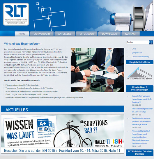 RLT-Herstellerverband mit neuem Internetauftritt - © Herstellerverband Raumlufttechnische Geräte
