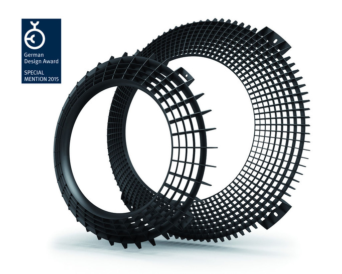 Das Vorleitgitter FlowGrid reduziert die Geräusch erzeugenden Störungen in der Zuströmung.