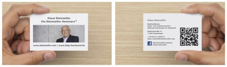 Klaus Steinseifer: Die Visitenkarten für Sie und alle Ihre Mitarbeiter