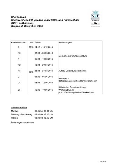 Lehrgang vermittelt handwerkliche Grundfertigkeiten