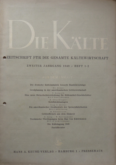 70 Jahre Die Kälte heute Die Kälte + Klimatechnik