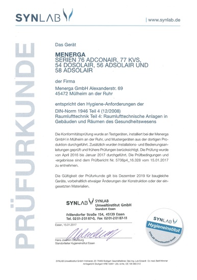 Wärmerückgewinnungssysteme Hygiene-zertifiziert - © Menerga GmbH
