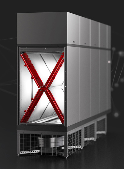 Der Klimaschrank X-Type arbeitet aufgrund des Wärmetauschers in ungewöhnlicher X-Form äußerst effizient.