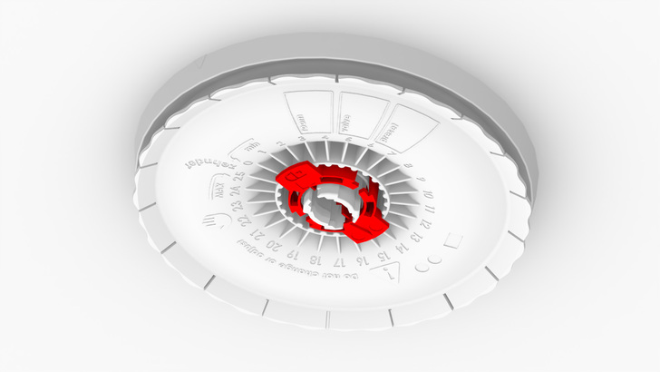 Das Tellerventil ComfoValve Luna S125 ist durch ein intelligentes Ausströmverhalten mit leiser Luftausströmung ohne Zugerscheinungen gekennzeichnet.