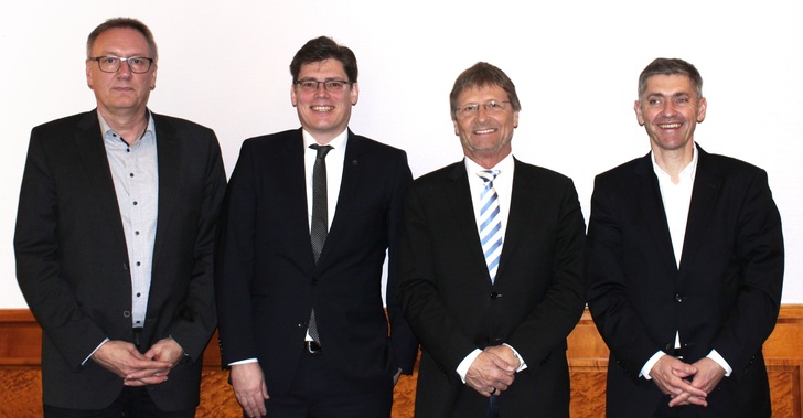 Referenten Fachgespräch Schullüftung (v.li.): Claus Händel (FGK), Ralf Wagner (LTG Aktiengesellschaft), Günther Mertz (FGK) und Dr. Jürgen Görres (Amt für Umweltschutz, Stadt Stuttgart).