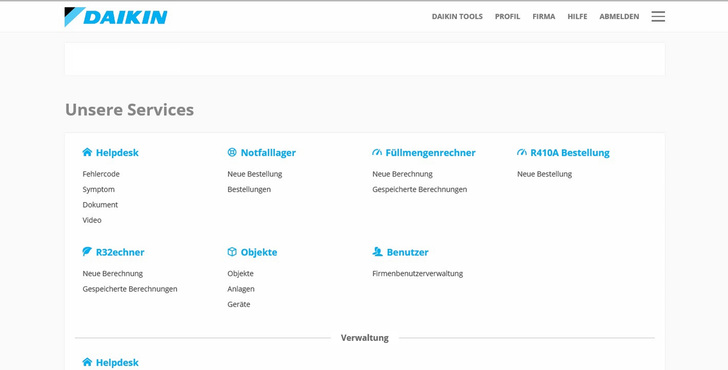 Daikin hat für seine Kunden über die App Daikin to go in Kooperation mit Frigotechnik einen R-410A Shop für VRV-Installationen eingerichtet.
