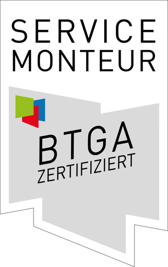 Das Emblem "Servicemonteur BTGA" zeichnet qualifizierte Fachkräfte aus.