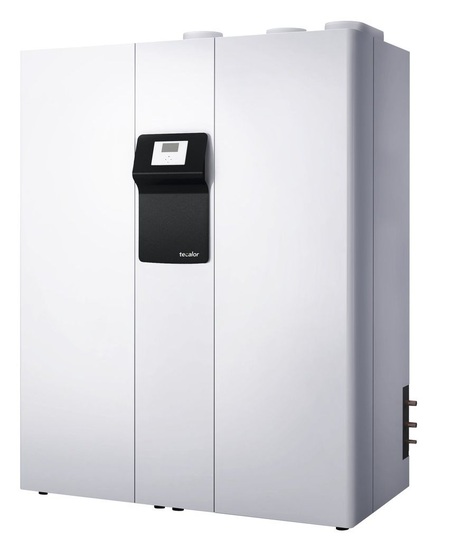 Das Integralsystem THZ 504 mit integrierter Wärmepumpe vereint Lüftung, Heizung, Warmwasserbereitung und Kühlung. - © Tecalor
