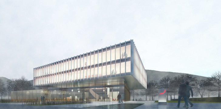Im Bild der Siegerentwurf des Architektenwettbewerbs (Architekturbüro Partner AG, Freiburg/Offenburg).