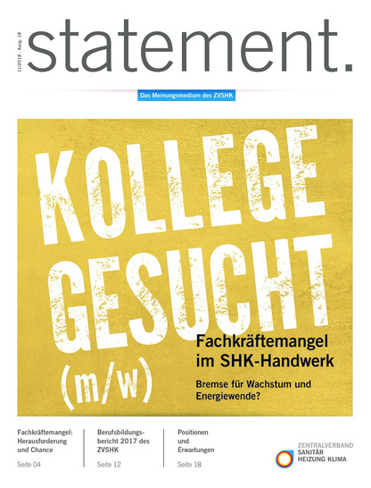 Auf 20 Seiten der aktuelle Stand zur Ausbildungssituation: Was macht das SHK-Handwerk was sollte von der Politik kommen?