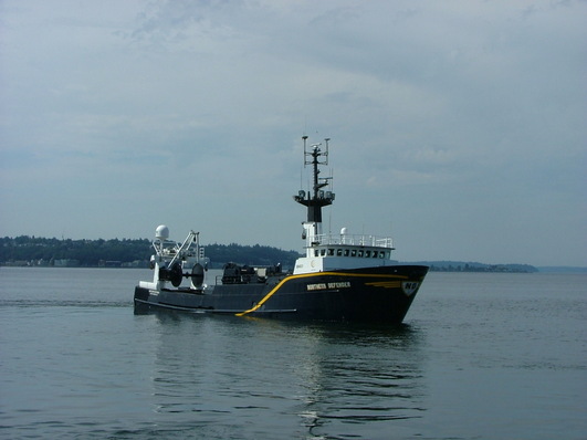 Die Northern Defender fängt im Beringmeer Seelachs.