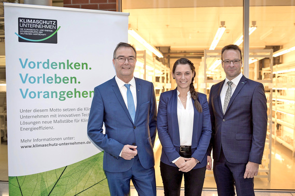 Neuer Vorstand des Klimaschutz-Unternehmen e. V.: (v. l.) Jörg Schmidt, Annika Trappmann, Markus Mettler.