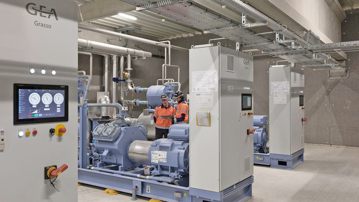 In Zusammenarbeit mit den Kunden aus der Lebensmittelindustrie hat GEA eine Kühllösung mit Ammoniak entwickelt.