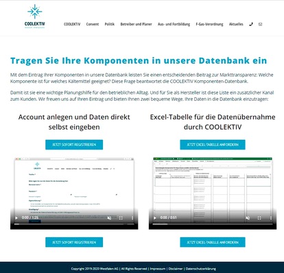 Auf der Coolektiv-Website können Komponentenhersteller einen Account anlegen.