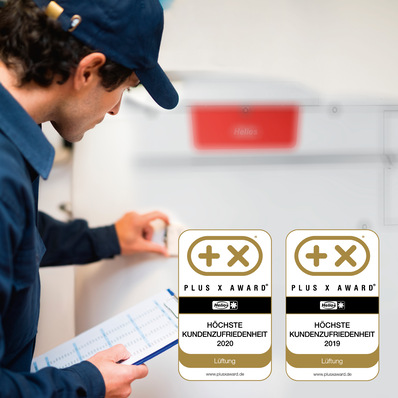 Der Plus X Award für „Höchste Kundenzufriedenheit“ im Bereich Lüftung ging an Helios Ventilatoren.