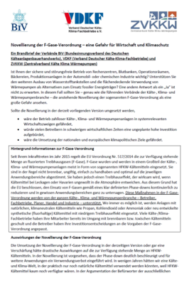 Der Brief der Verbände macht die Folgen der Novellierung deutlich.