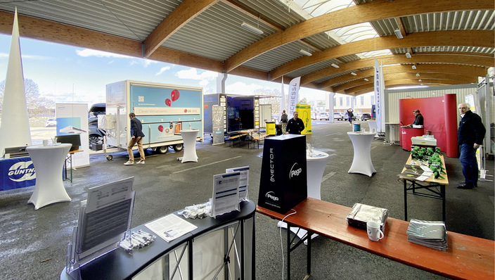 Mit dem PINK-Anhänger waren wir bei Schiessl in Augsburg.