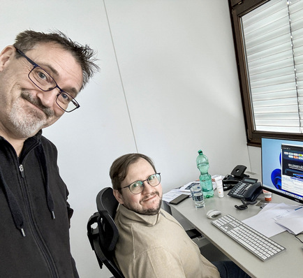  V.l.: Der Rehfeld und der Hanno Heilbronner auf der Suche nach Lösungen.