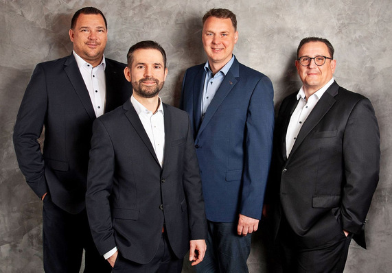 (v.l.n.r.): Die Bereichsleiter der Dussmann Kälte- und Klimatechnik GmbH Andreas Wenzel, Michael Wittgens, Chris Schumann und Falk Schindler.