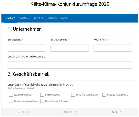Die Teilnahme an der Kälte-Klima-Konjunkturumfrage des VDKF dauert online nur wenige Minuten