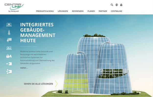 Die neue Webseite von CentraLine by Honeywell präsentiert sich im neuen Look.