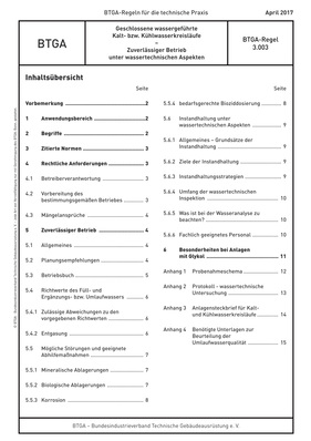 Neue Regel zu Kalt- bzw. Kühlwasserkreisläufen