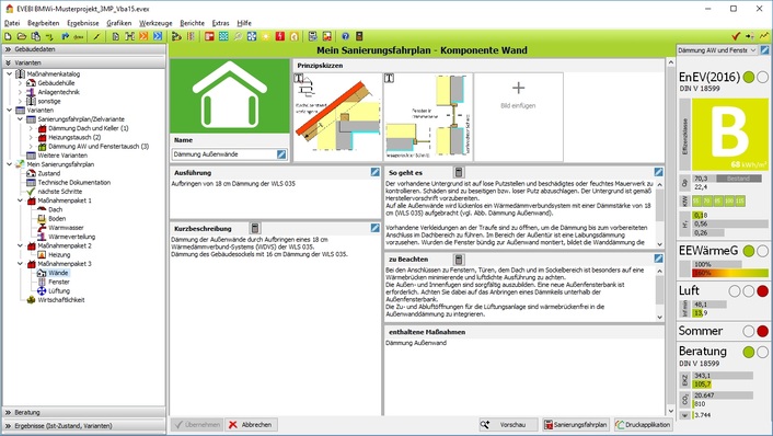 Mit der Energieberatersoftware Evebi kann nun jeder registrierten BAFA-Vor-Ort-Energieberater Beratungen auf der Grundlage des neuen individuellen Sanierungsfahrplans (iSFP) durchführen.