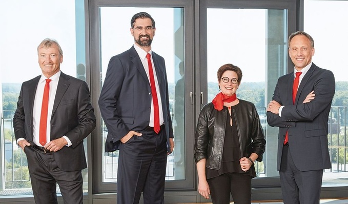Vorstandsteam der Westfalen Gruppe (v.l.): Reiner Ropohl, Dr. Thomas Perkmann (Vorsitz), Dr. Meike Schäffler und Torsten Jagdt